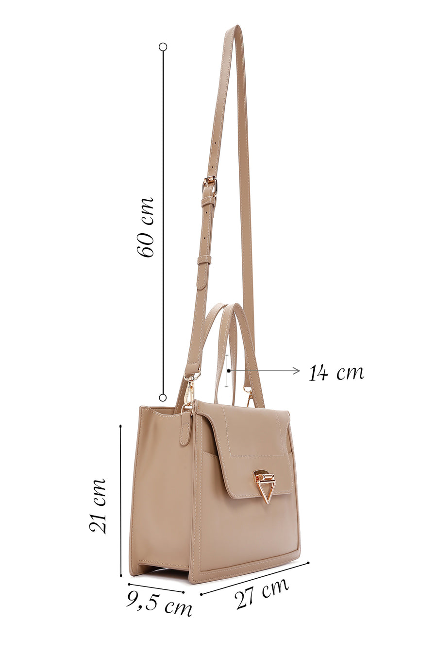 Women's Beige Long Strap Shoulder Bag
