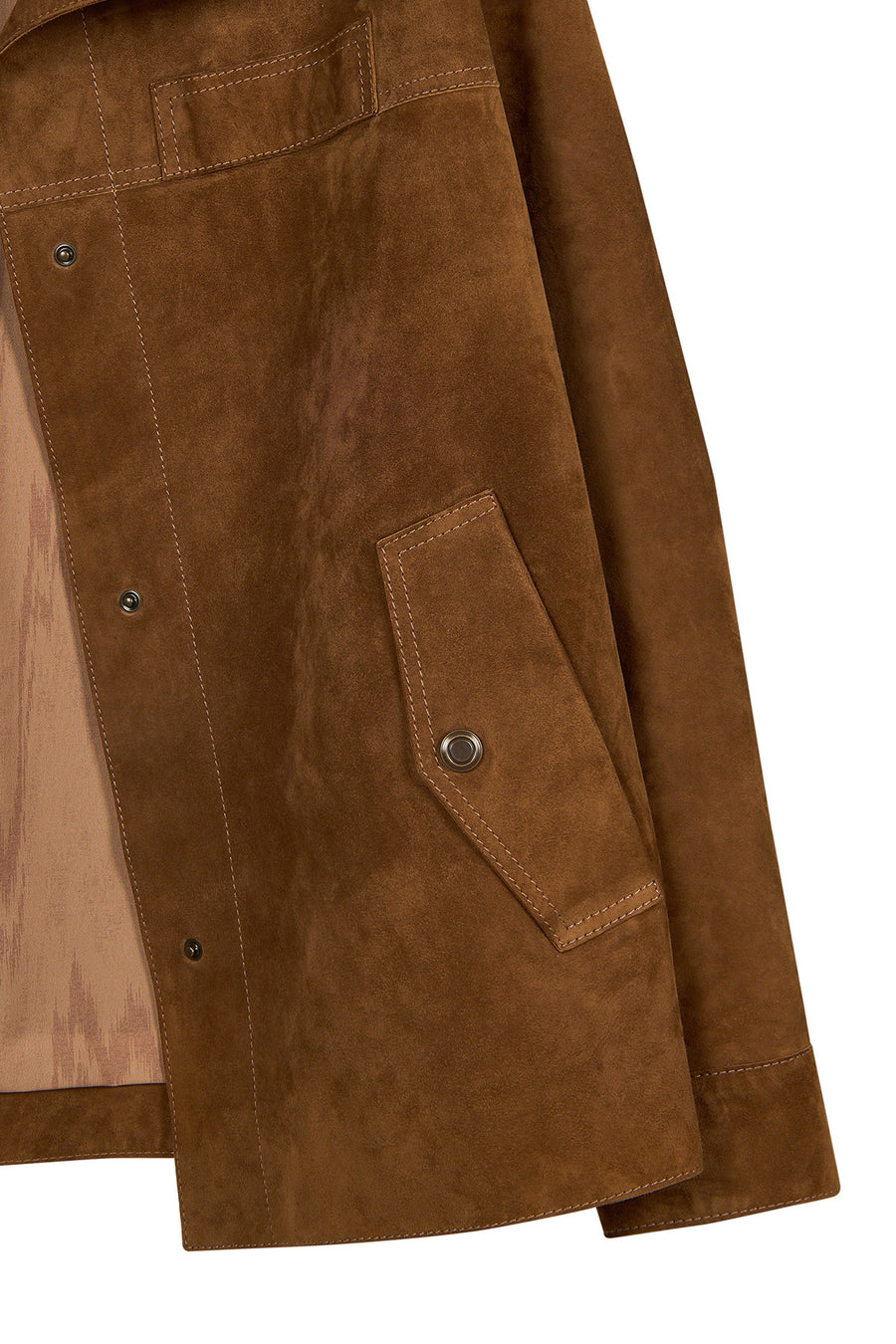 Valencia Woman Camel A-Form Suede Jacket