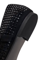 Women's Black Stone Leather Ballerinas | Derimod
