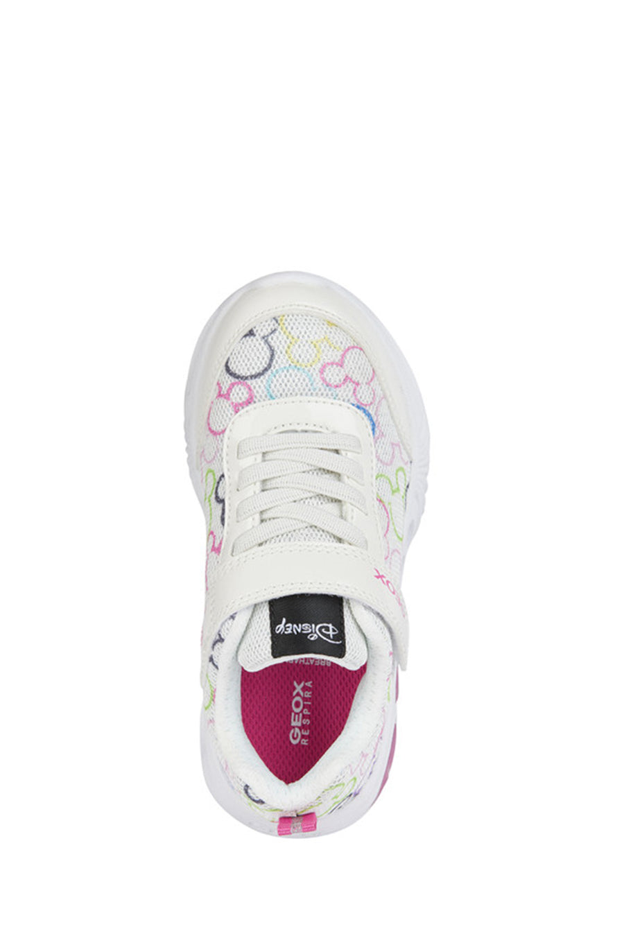 Geox Girl White Assister Strap Leather Sneaker