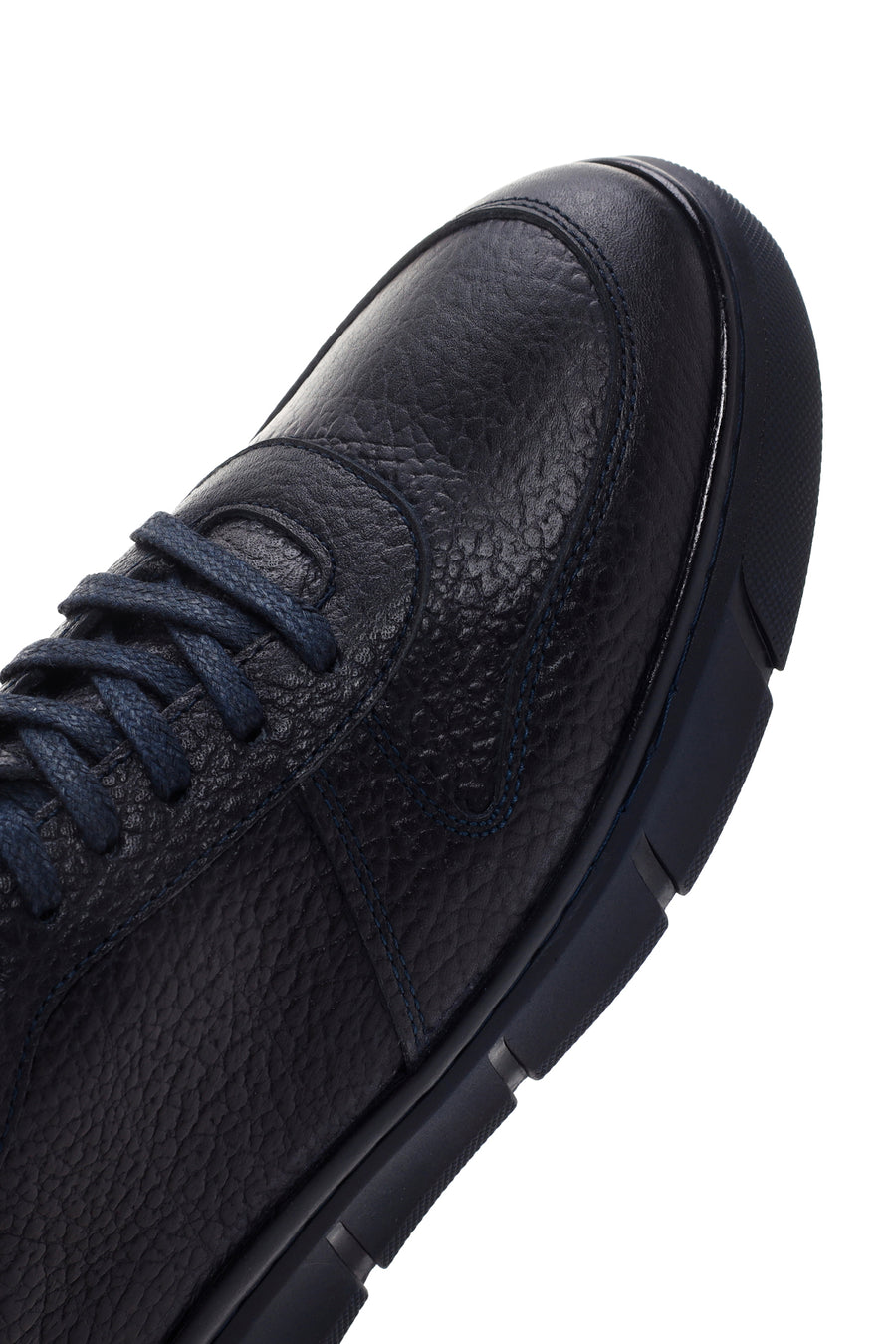 Erkek Lacivert Deri Sneaker