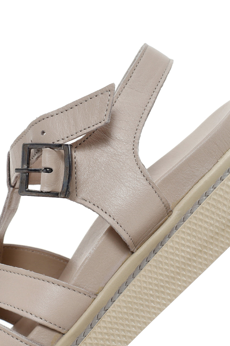 Kadın Vizon Bantlı Deri Comfort Sandalet