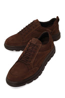 Male Brown Lace-Up Nubuck Leather Casual Sneaker | Derimod