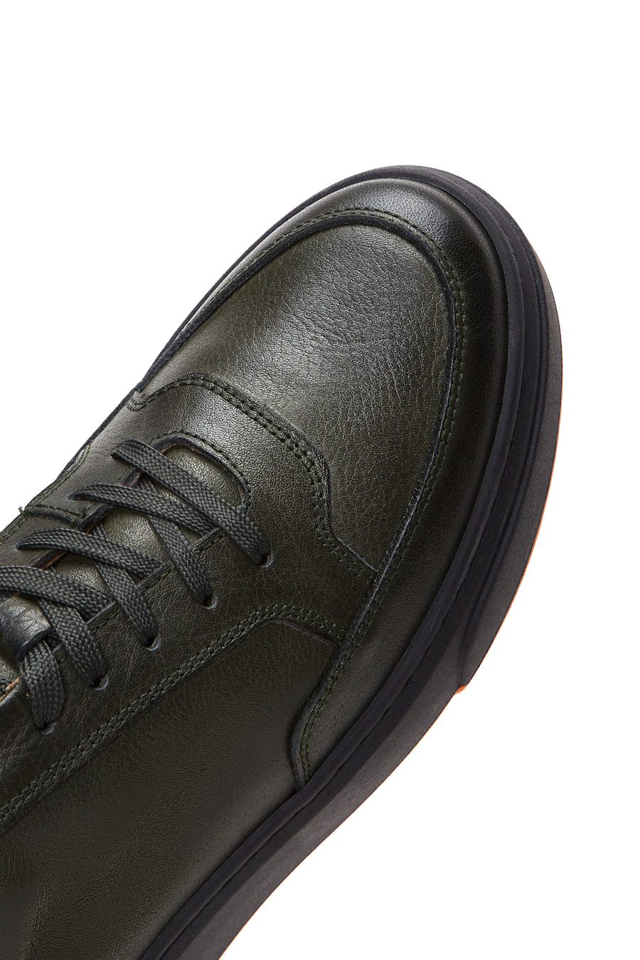Men's Khaki Lace-up Leather Sneaker