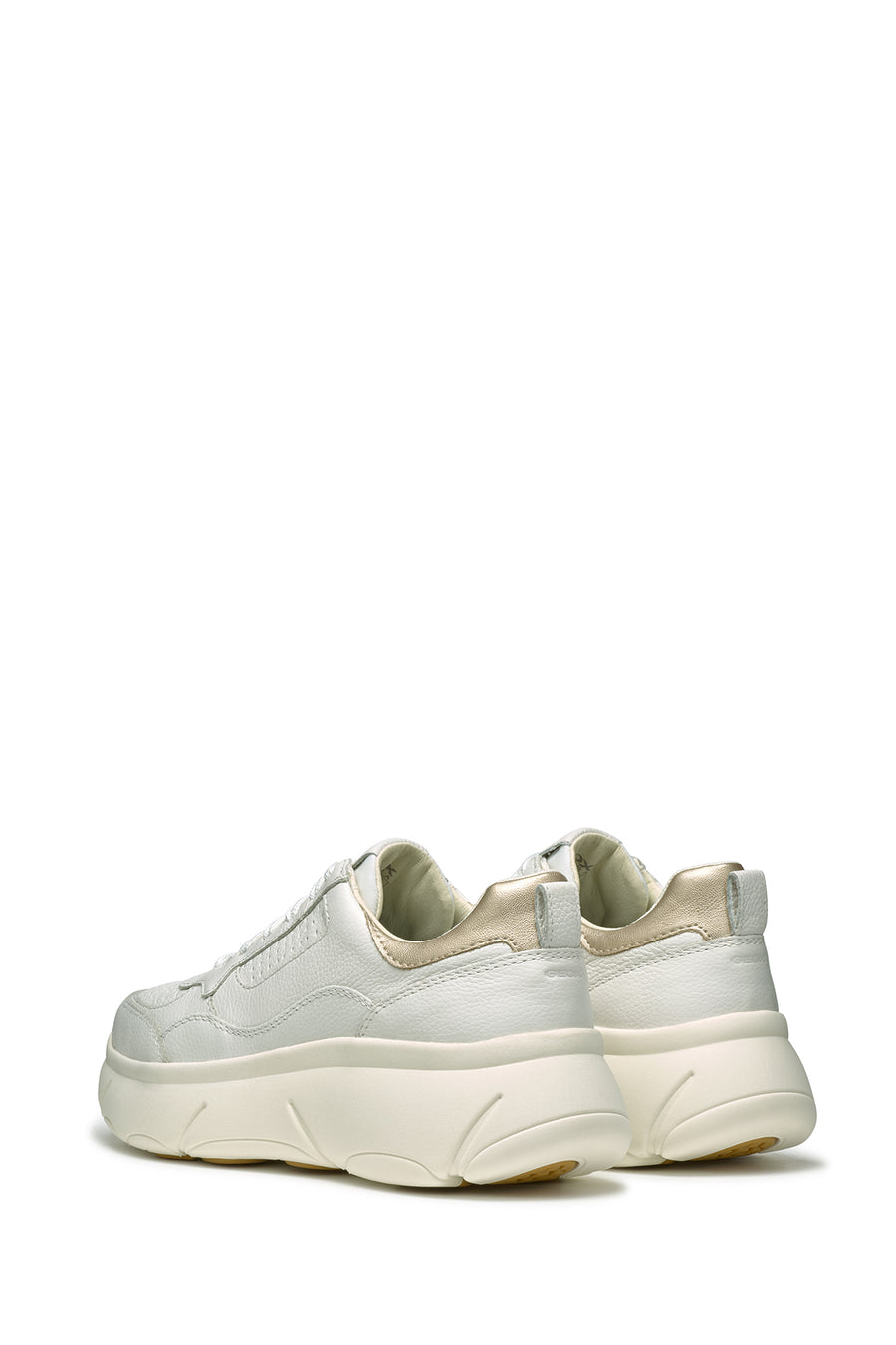 Geox Kadın Beyaz Nebula 2.0 X Kalın Tabanlı Bağcıklı Deri Sneaker