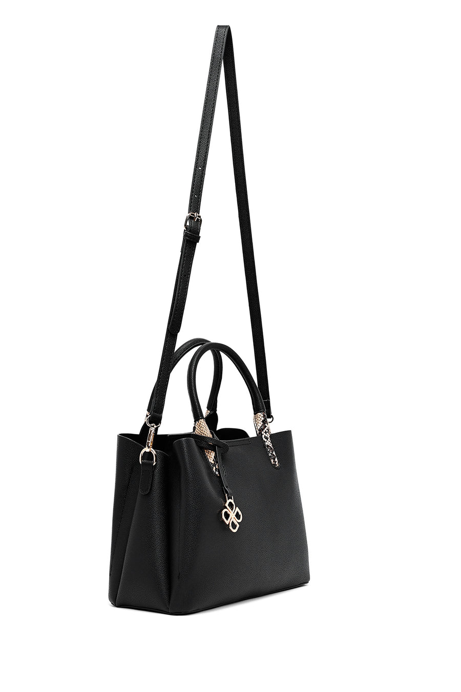 Women's Black Long Strap Classic Handbag