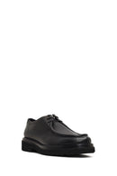 Male Black Lace-Up Thick-Soled Leather Casual Shoes | Derimod
