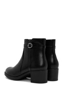 Women's Black Zippered Chunky Heel Boots | Derimod