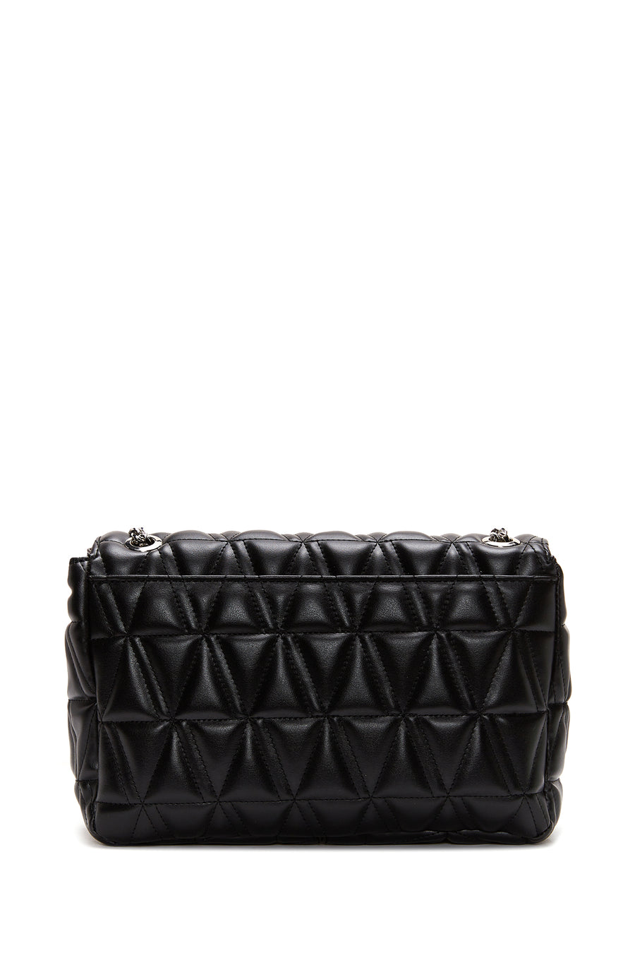 Women's Black Long Strap Quilted Shoulder Bag
