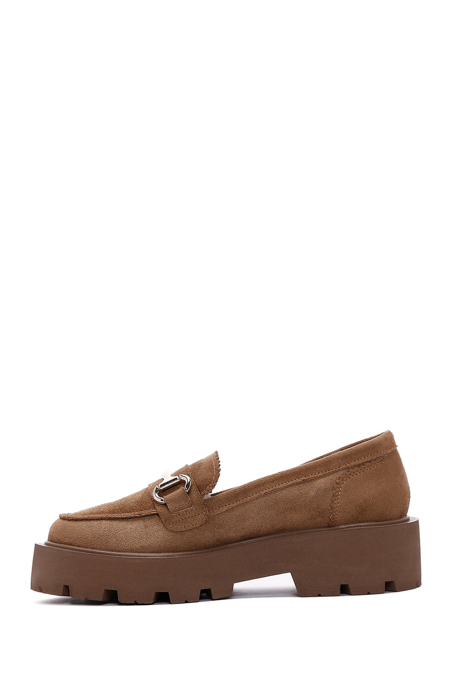 Women's Tan Suede Buckle Loafer