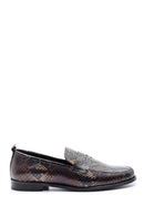 Women's Snakeskin Patterned Leather Loafer | Derimod