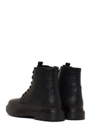 Men's Black Zippered Leather Casual Boot | Derimod