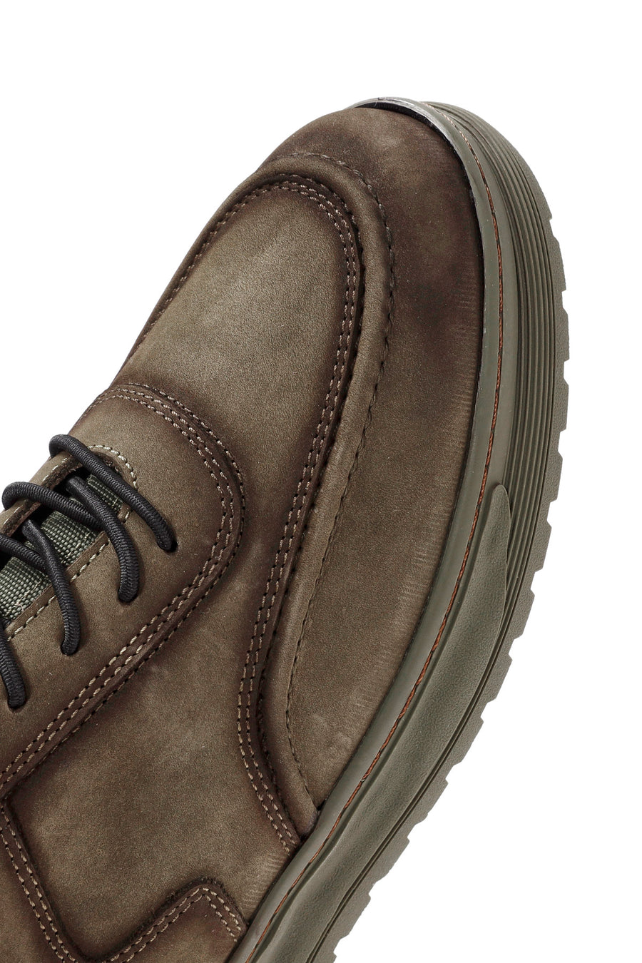 Men's Khaki Lace-Up Suede Leather Casual Shoes