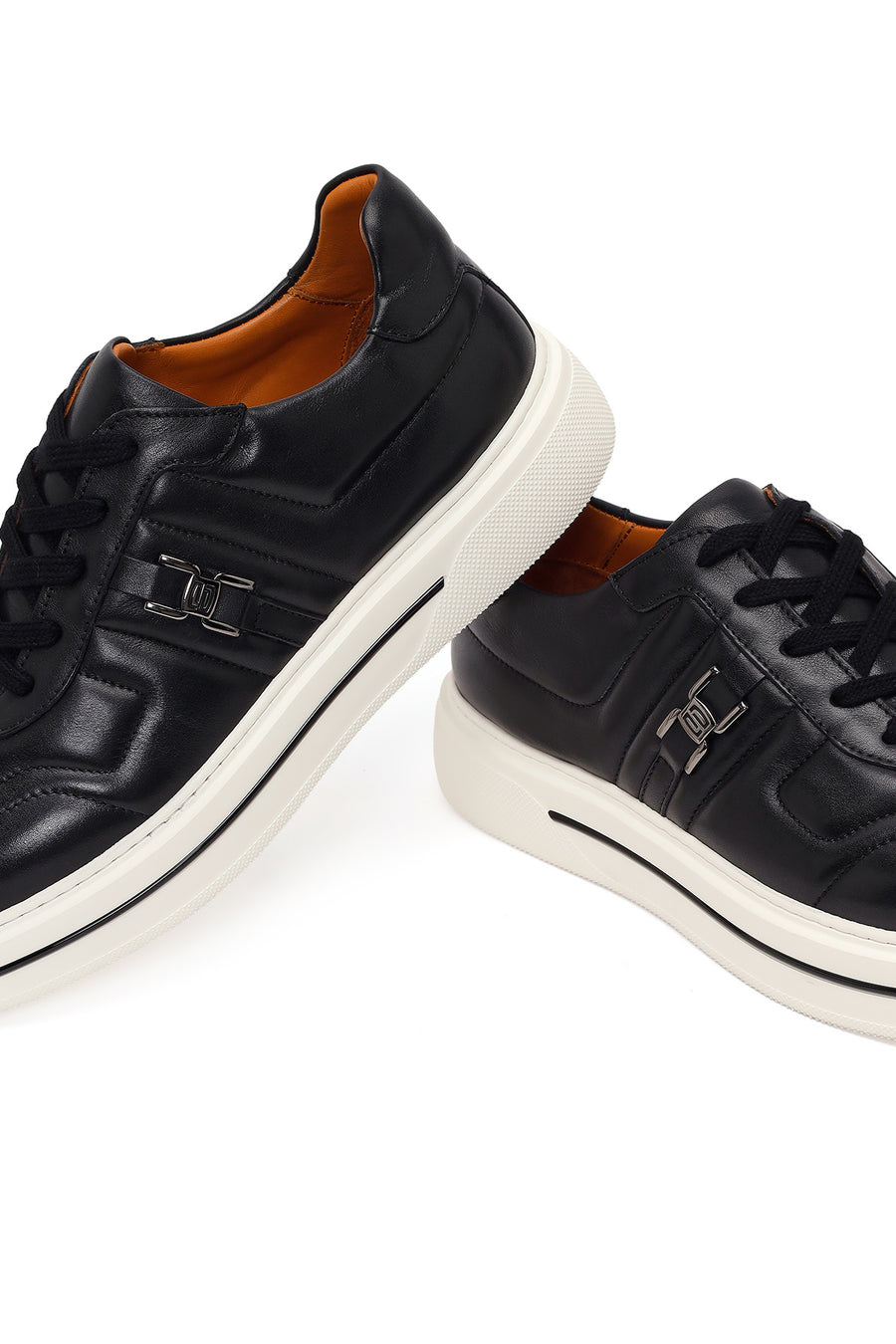 Male Black Lace-Up Leather Sneaker