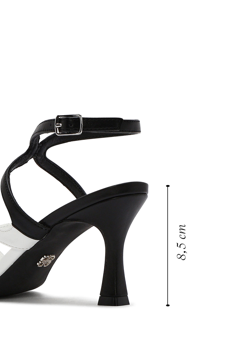 Women's Black Ankle Buckle Thin Heel Sandals