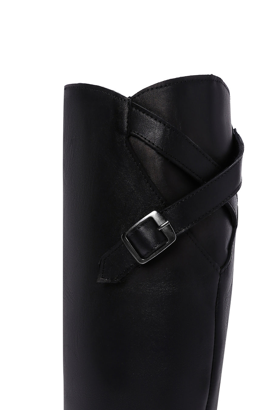 Women's Black Leather Zippered Boots