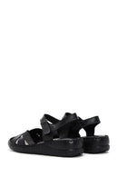 Women's Black Ankle Strap Leather Comfort Sandals | Derimod