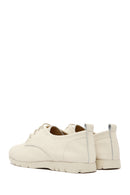 Women's Beige Lace-Up Leather Comfort Shoes | Derimod
