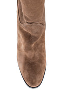 Women's Suede Heeled Leather Boots | Derimod