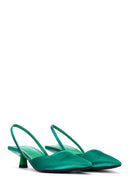 Women's Green Pointed Toe Heeled Shoes | Derimod