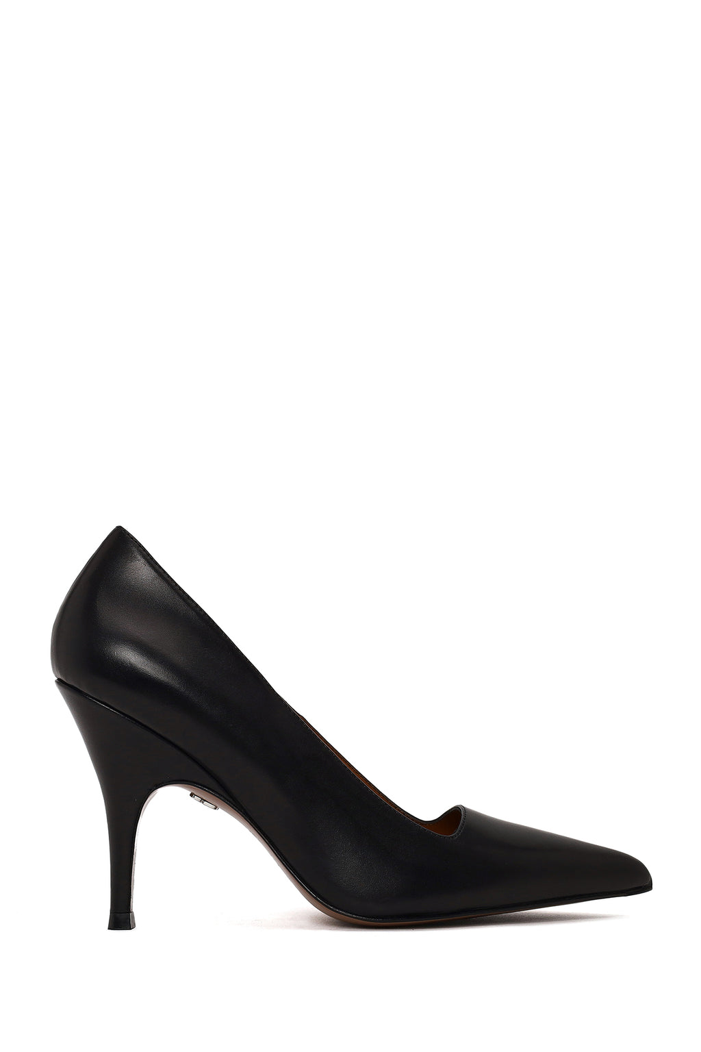 Kadın Siyah İnce Topuklu Deri Stiletto