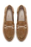 Women's Brown Suede Leather Casual Loafer | Derimod