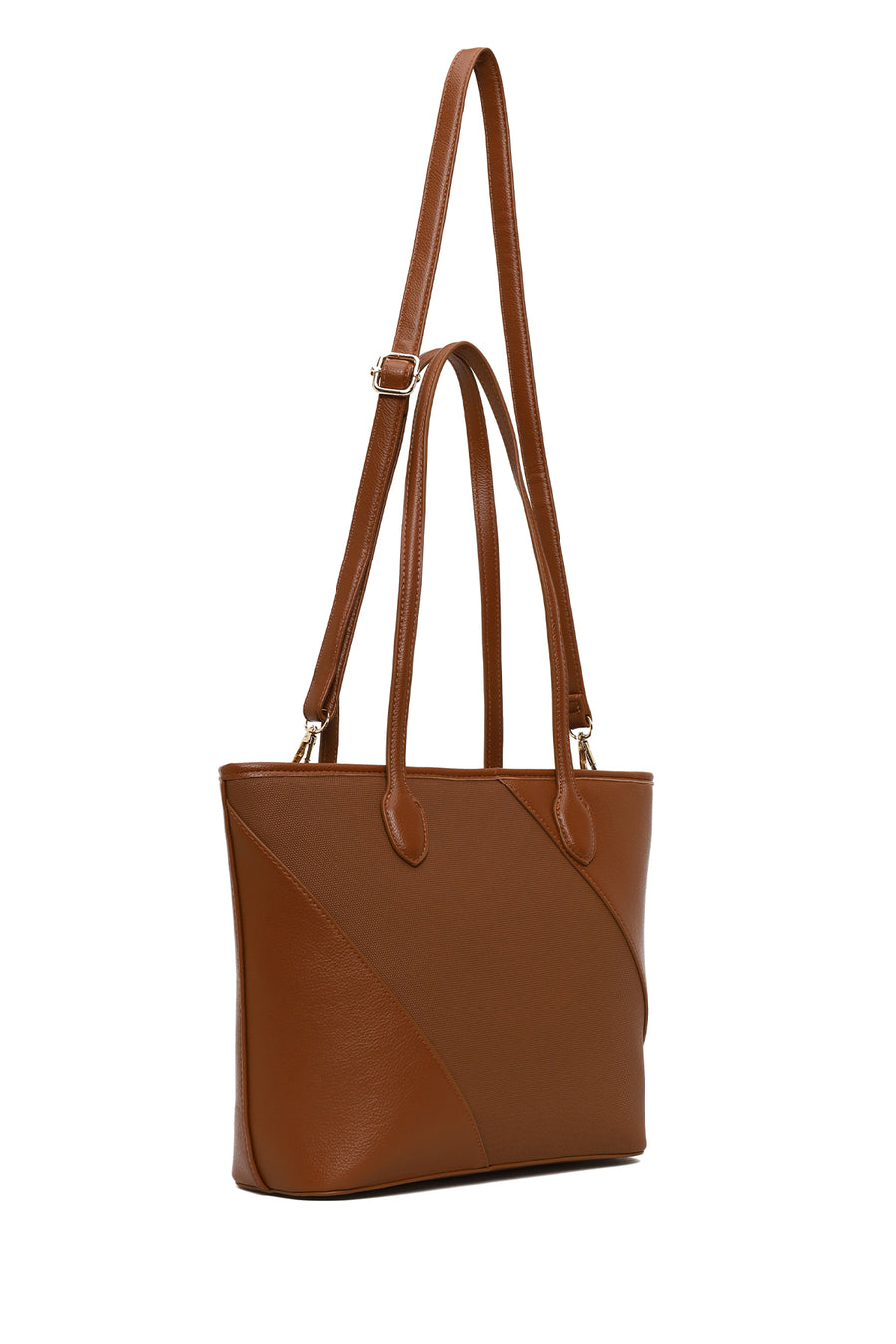 Woman Tan Long-Strap Shoulder Bag