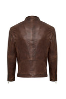 Immobile Men's Brown Sport Leather Jacket | Derimod