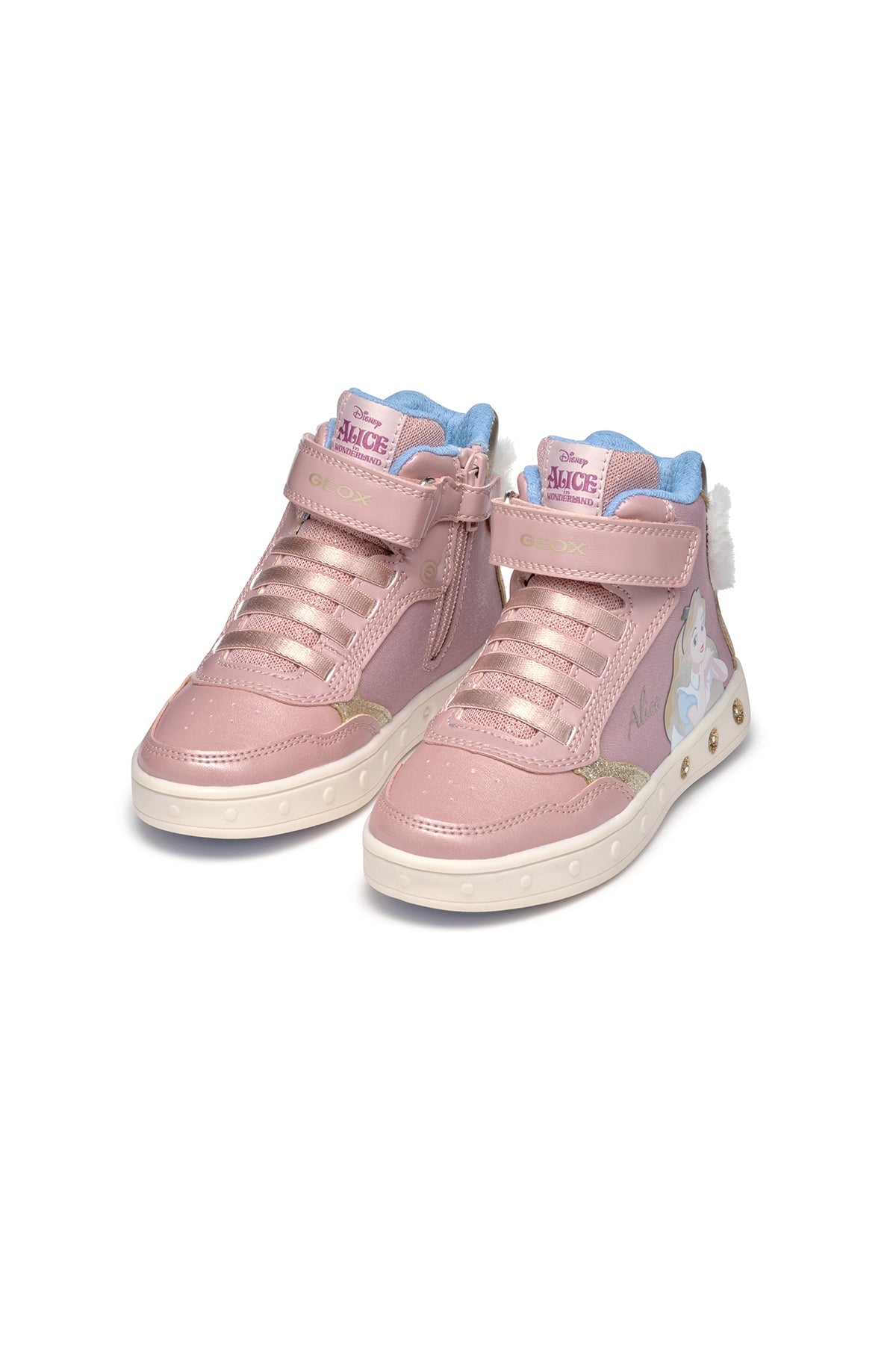 Geox Kız Çocuk Pembe Skylin Bantlı Desenli Bilekli Sneaker