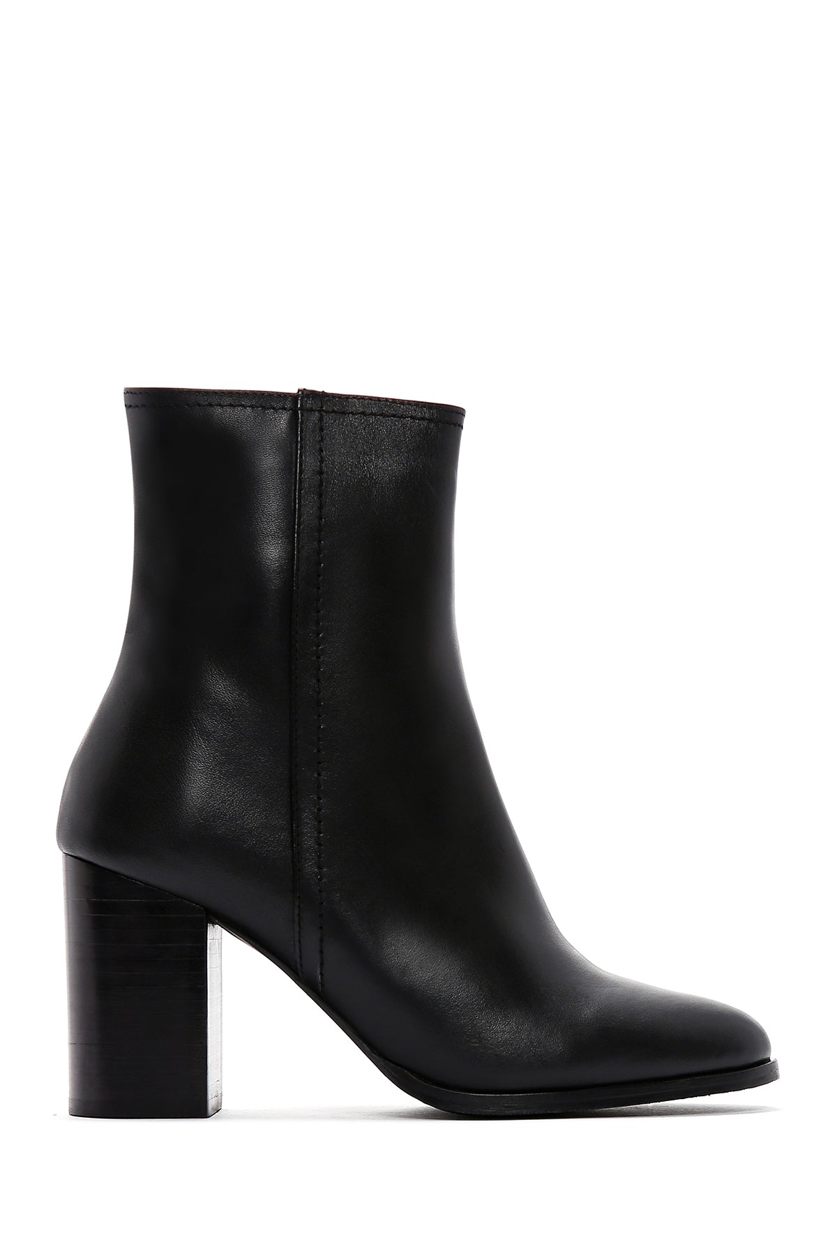 Women's Black Leather Heeled Classic Boots 23WFD152518 | Derimod