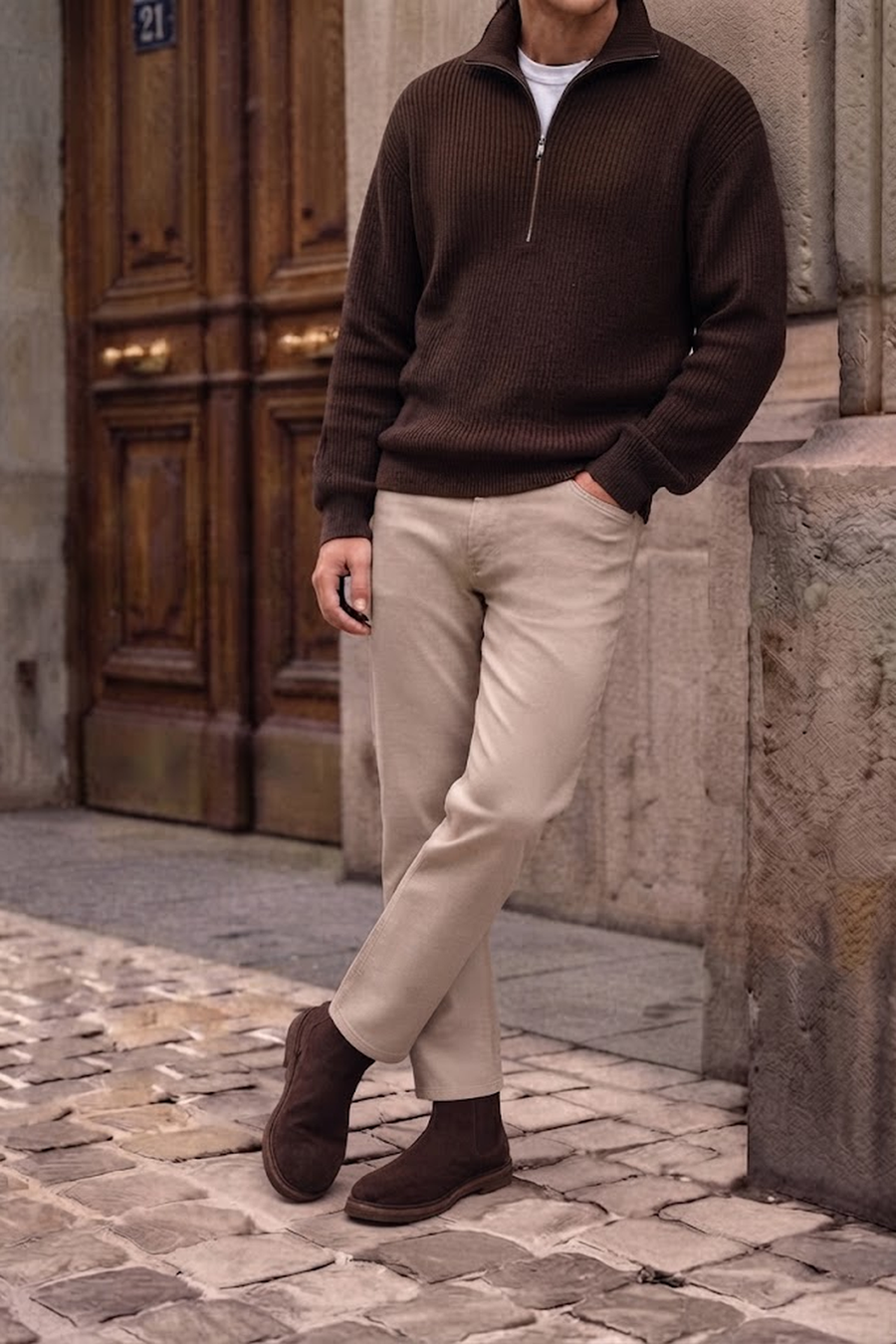 Male Brown Suede Chelsea Boots