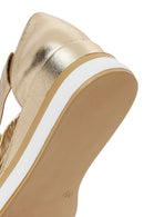 Women's Gold Thick Soled Leather Sandals | Derimod