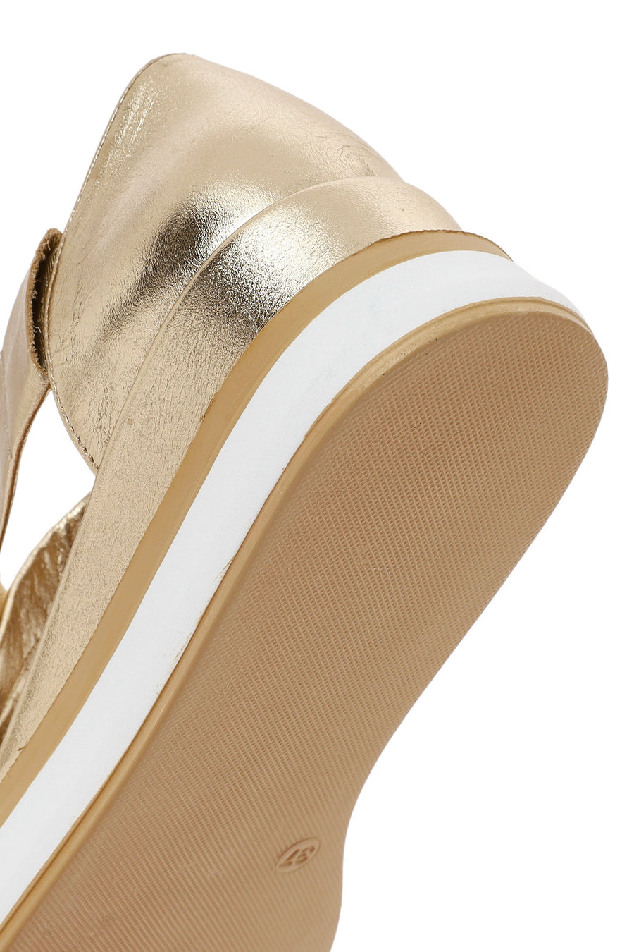 Women's Gold Thick Soled Leather Sandals