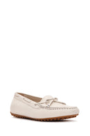 Women's Beige Leather Loafer | Derimod