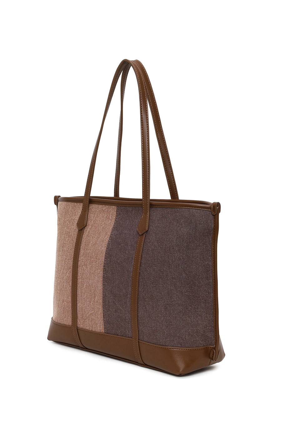 Woman Brown Fabric Shoulder Bag