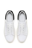 Male White Lace-Up Thick-Soled Leather Sneaker | Derimod