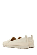Women's Cream Leather Comfort Loafers | Derimod