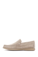 Derimod Fly Men's Beige Suede Leather Loafer | Derimod