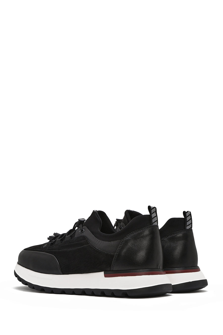 Men's Black Lace-up Leather Sneaker