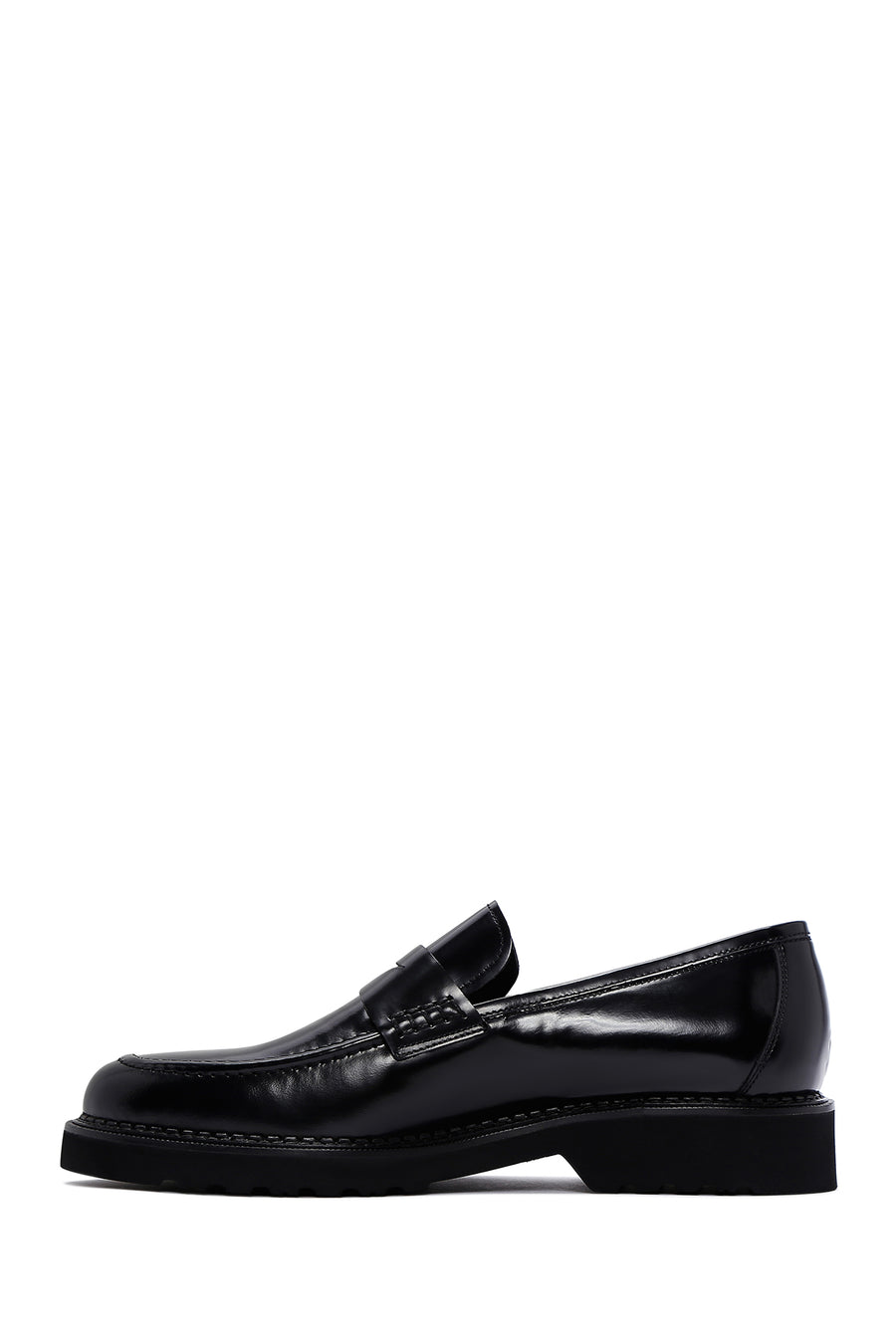 Men's Black Leather Casual Loafer
