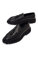 Erkek Siyah Püsküllü Deri Casual Loafer | Derimod