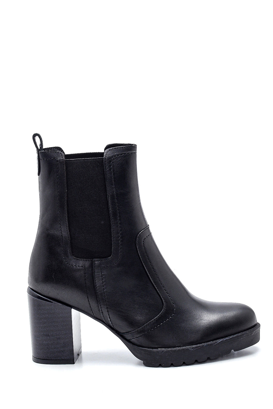 Women's Leather Chelsea Heeled Boots 21WFD240418 | Derimod