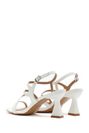 Women's White Back Tie Thin Heel Sandals | Derimod