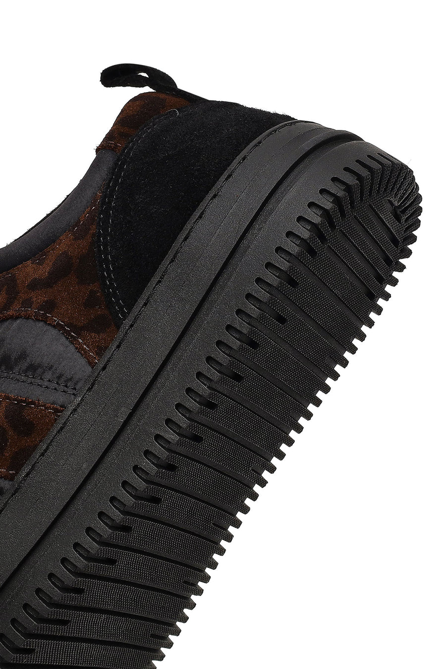 Woman Black Lace-Up Patterned Leather Sneaker