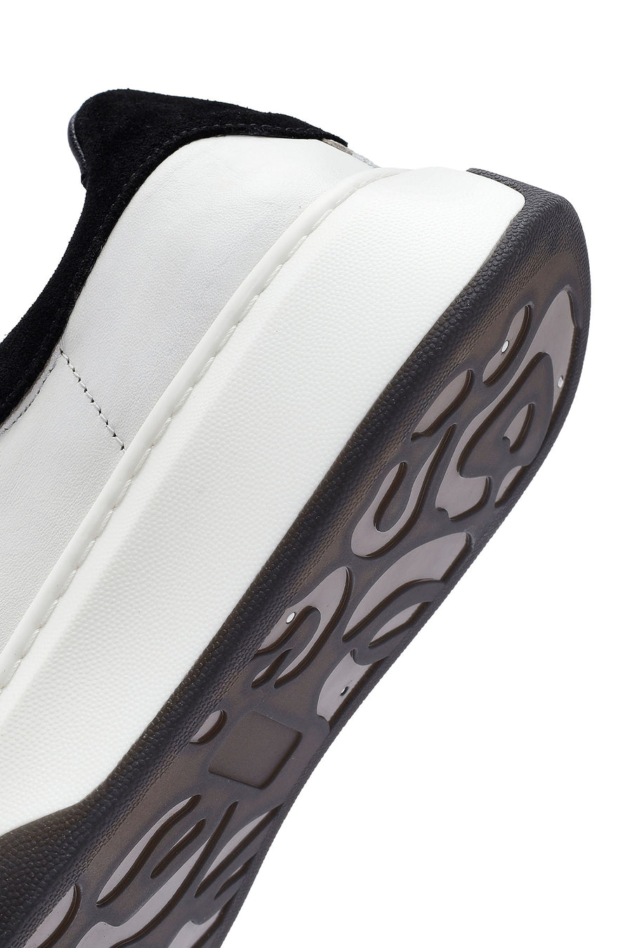 Erkek Beyaz Bağcıklı Deri Sneaker