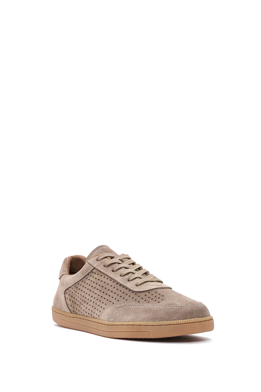 Erkek Bej Bağcıklı Süet Deri Sneaker