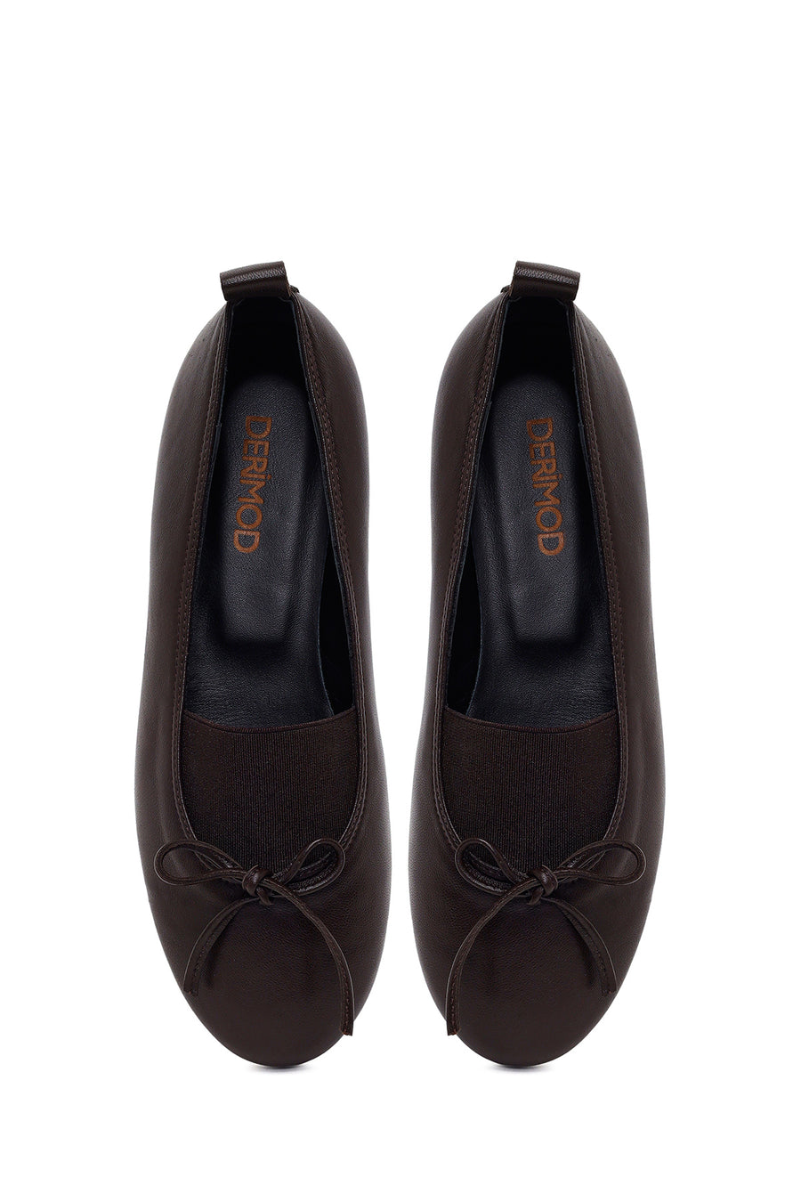 Woman Brown Leather Ballet Flat