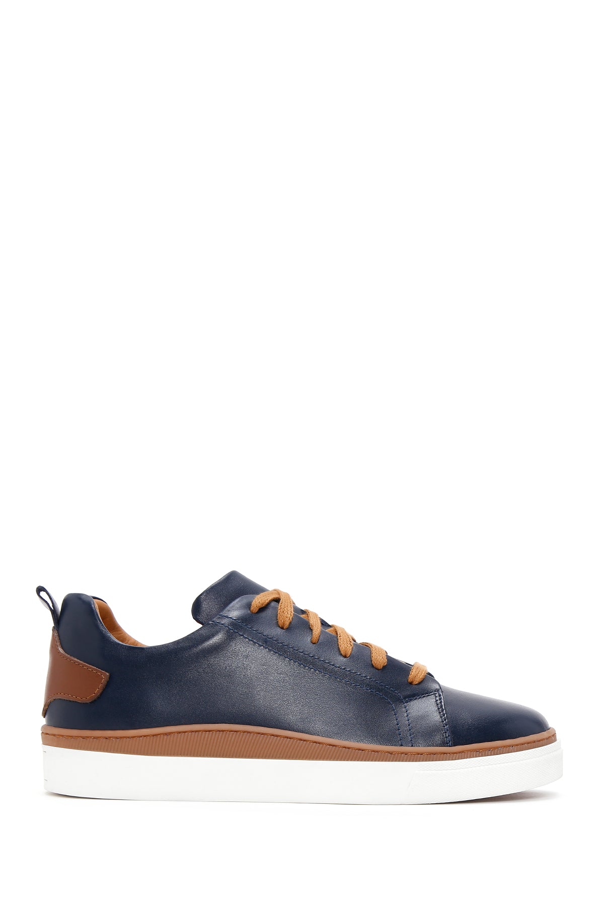 Men's Navy Blue Leather Sneaker 23SFD686618 | Derimod