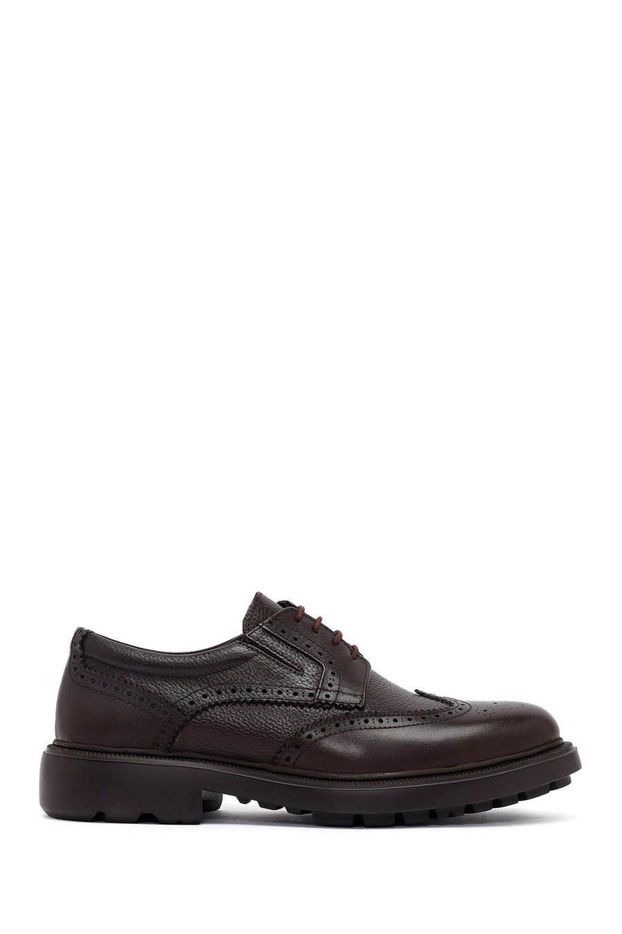 Men's Brown Lace-Up Thick-Soled Leather Casual Shoes 25WFD7509FT | Derimod