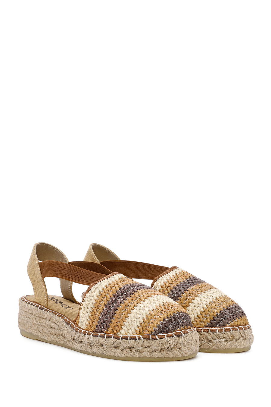 Women's Multicolored Thick-Soled Straw Espadrille Sandals